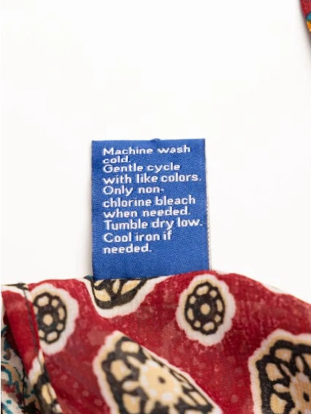 Boho Patchwork Red Multicolor Silk Scarf